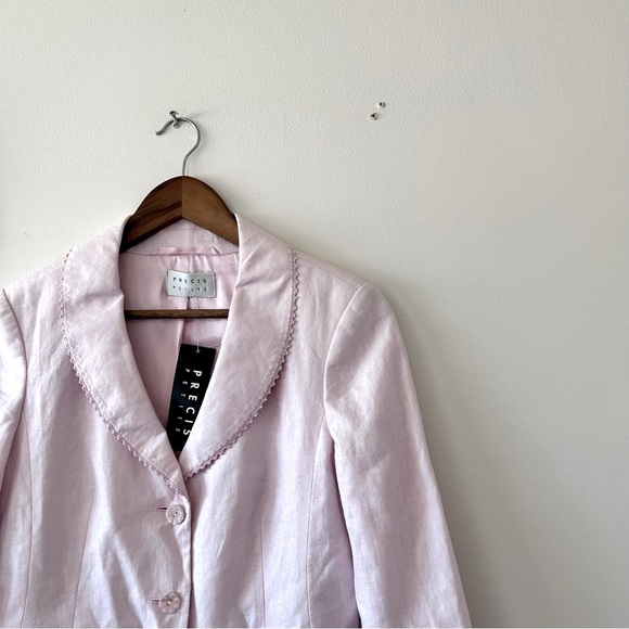 VINTAGE | 100% Pink Linen Button-Down Blazer - Picture 1 of 4